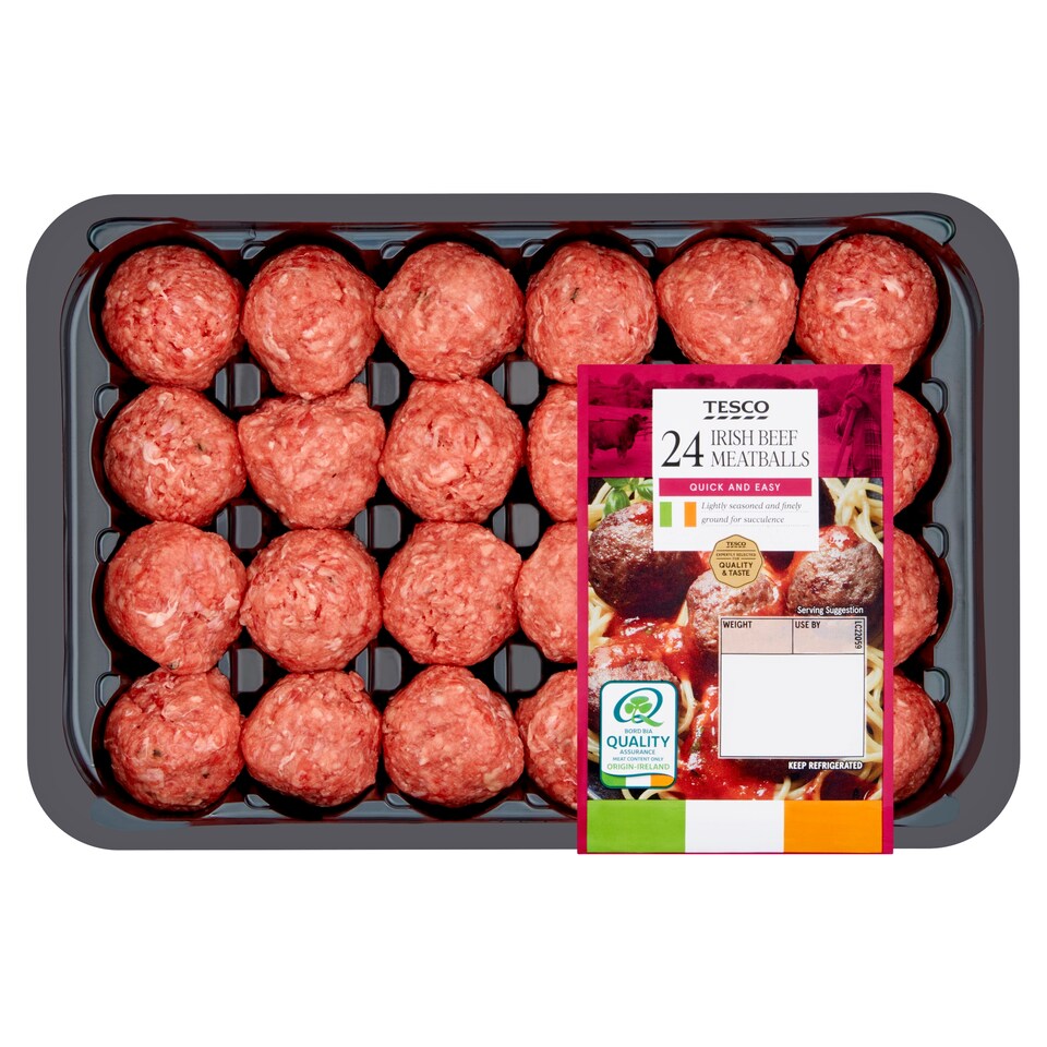 Tesco 24 Irish Beef Meatballs 1Kg