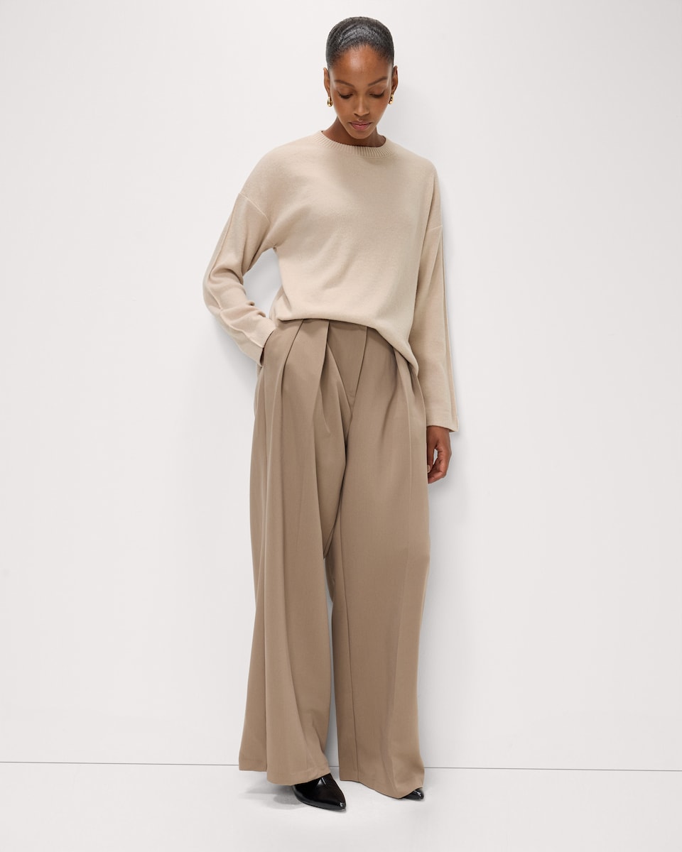 image 1 of F&F 2-Pack Brushed Dropped Shoulder Long Sleeved Tops in Multi Brown