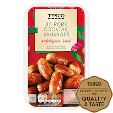 Tesco 30 Bitesize Pork Cocktail Sausages 255G