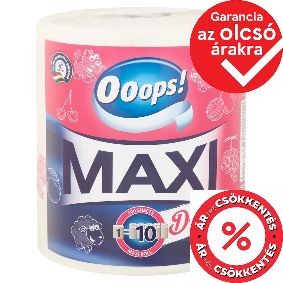Ooops! Maxi Design háztartási papírtörlő 2 rétegű 1 tekercs