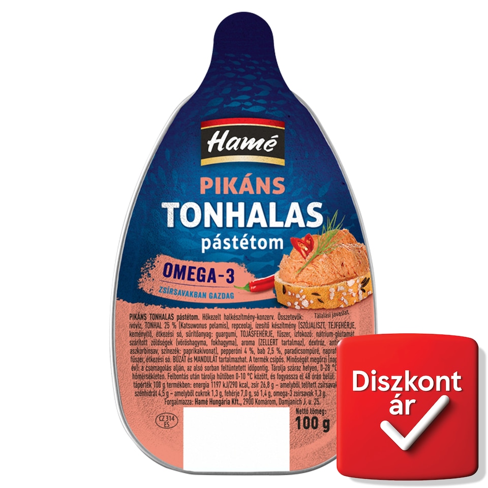 Hamé pikáns tonhalas pástétom 100 g