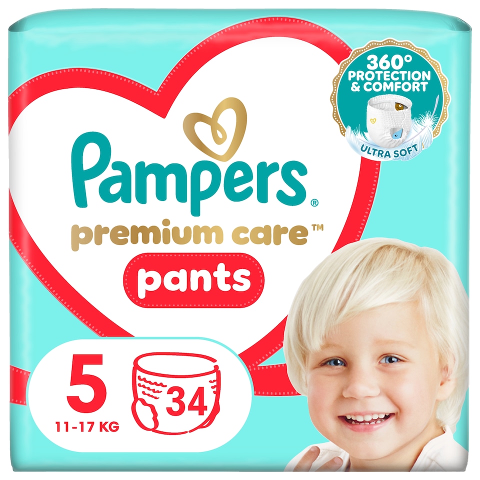 obrázok 1 z Pampers Premium Care plienkové nohavičky veľkosť 5, 34 plienok, 11kg-17kg