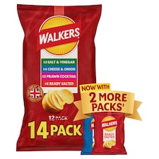 Walkers Cheese & Onion Multipack Crisps 14x25g