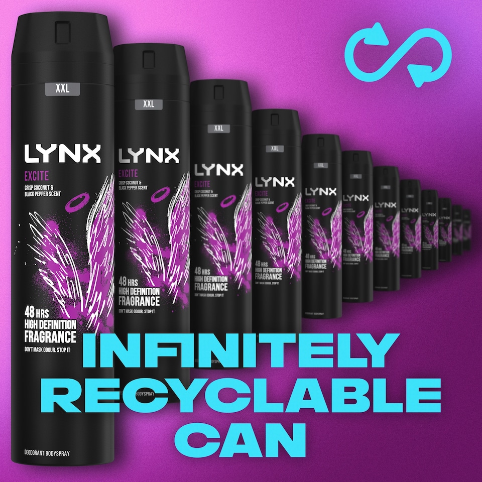 image 1 of Lynx Excite 48h Deodorant Bodyspray for Men 250ml