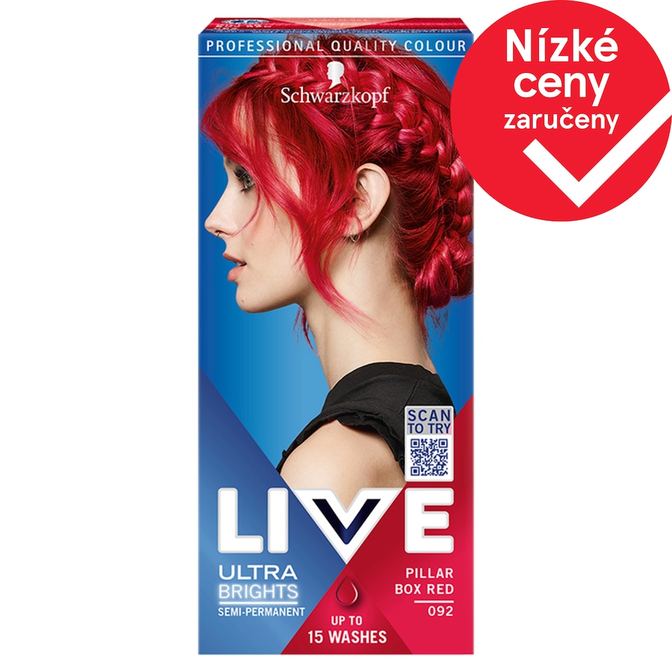 image 1 of Schwarzkopf Live Ultra Brights 092 Pillar Box Red