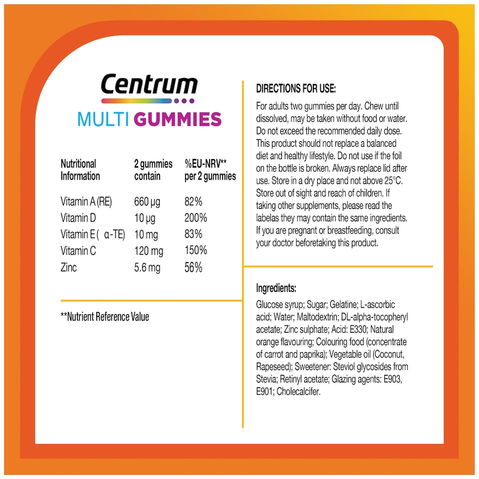 image 1 of Centrum Multigummies Immunity Support Orange Gummies 60s