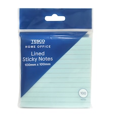 Tesco Lined Sticky Notes 100mm x 100mm 100shts