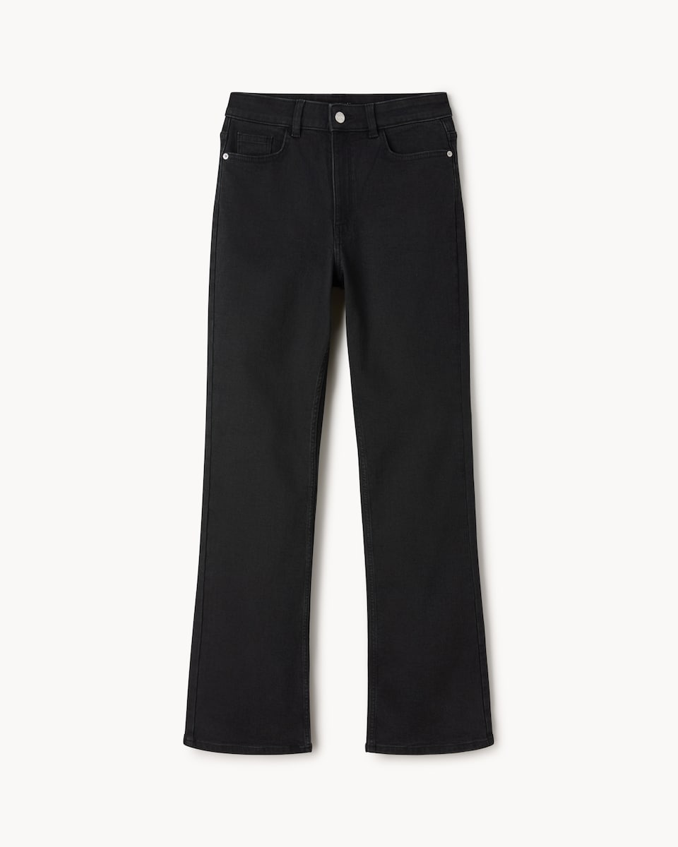 image 1 of F&F Mid Rise Bootcut Jeans in Black