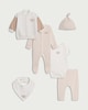 image 1 of F&F Baby 7-Piece Cotton Rich Striped Set in Med Nude