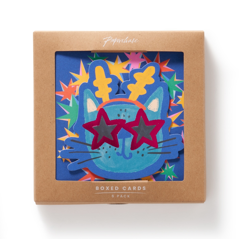 image 1 of Paperchase Cosmic Christmas Box of 6 Christmas Cards