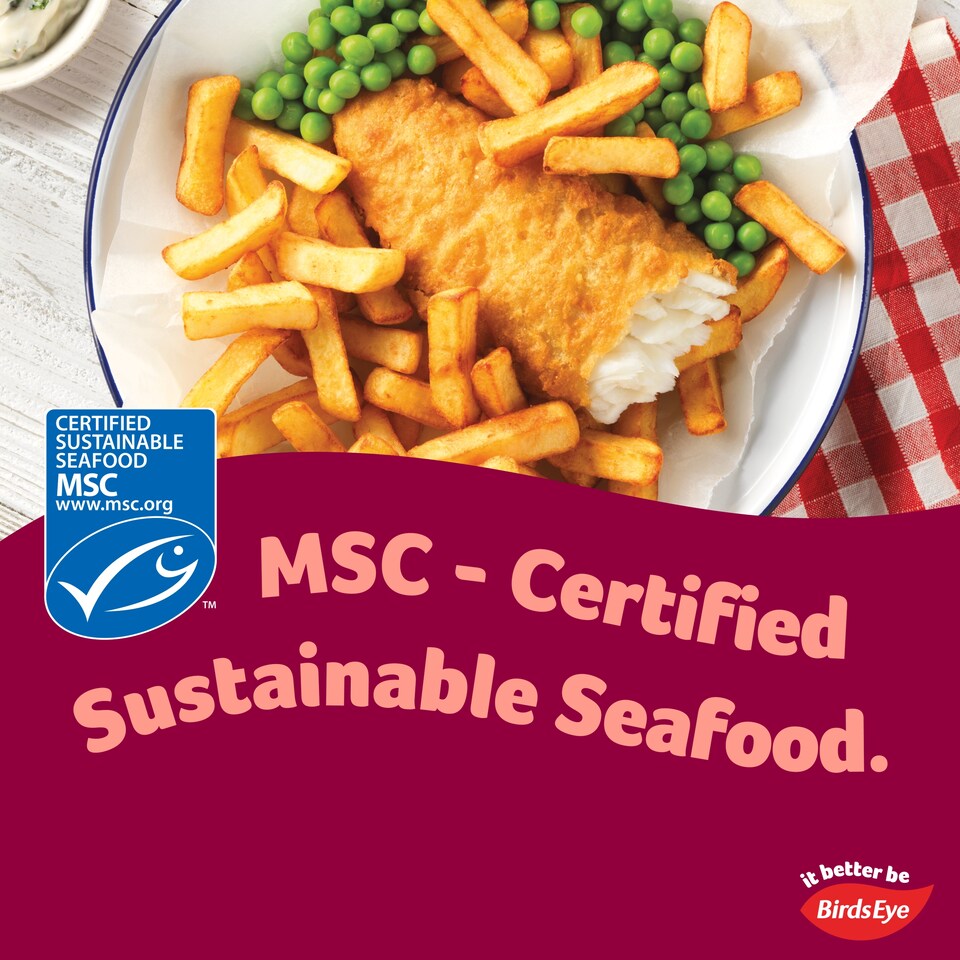 image 1 of Birds Eye Battered Cod Chips & Peas 395G