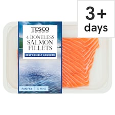 Tesco Boneless Salmon Fillets 4 Pack 520g