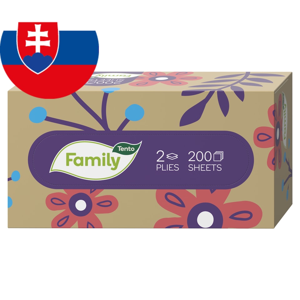 obrázok 1 z Tento Family Krabička s vreckovkami 2-vrstvové 200 ks