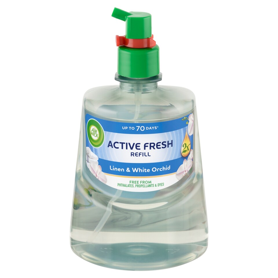 image 1 of Air Wick Active Fresh Water-Based Refill for Automatic Diffuser Linen & White Orchid 228 ml