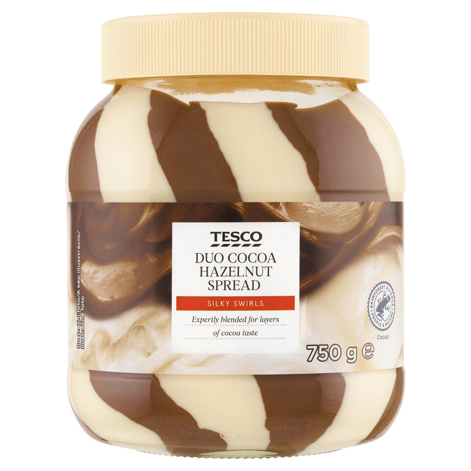 Tesco kakaós-mogyorós és tejes kenhető krém 750 g