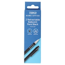 T.Grip Retractable Ball Pens Black 2 Pack