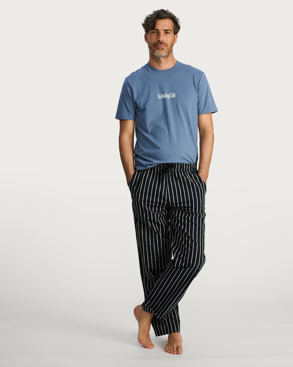 image 1 of F&F Pure Cotton Do Nothing Club Pyjama Set in Multi