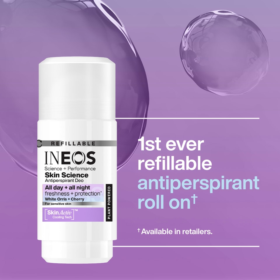 image 1 of INEOS Skin Science White Orris + Cherry Antiperspirant Deodorant Roll On 50ml