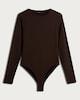 image 4 of F&F Polyamide Crew Neck Long Sleeved Bodysuit in Khaki