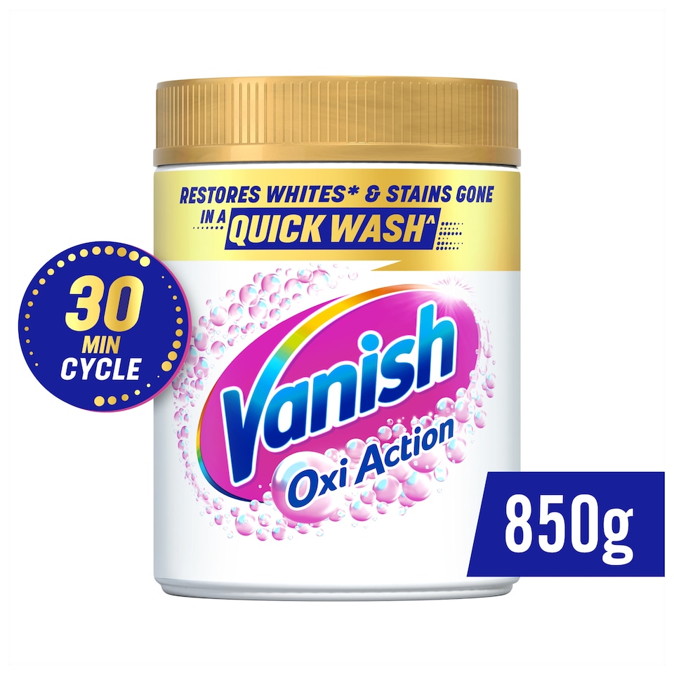image 1 of Vanish Gold Oxi Action Laundry Stain Remover Powder Whites 850g