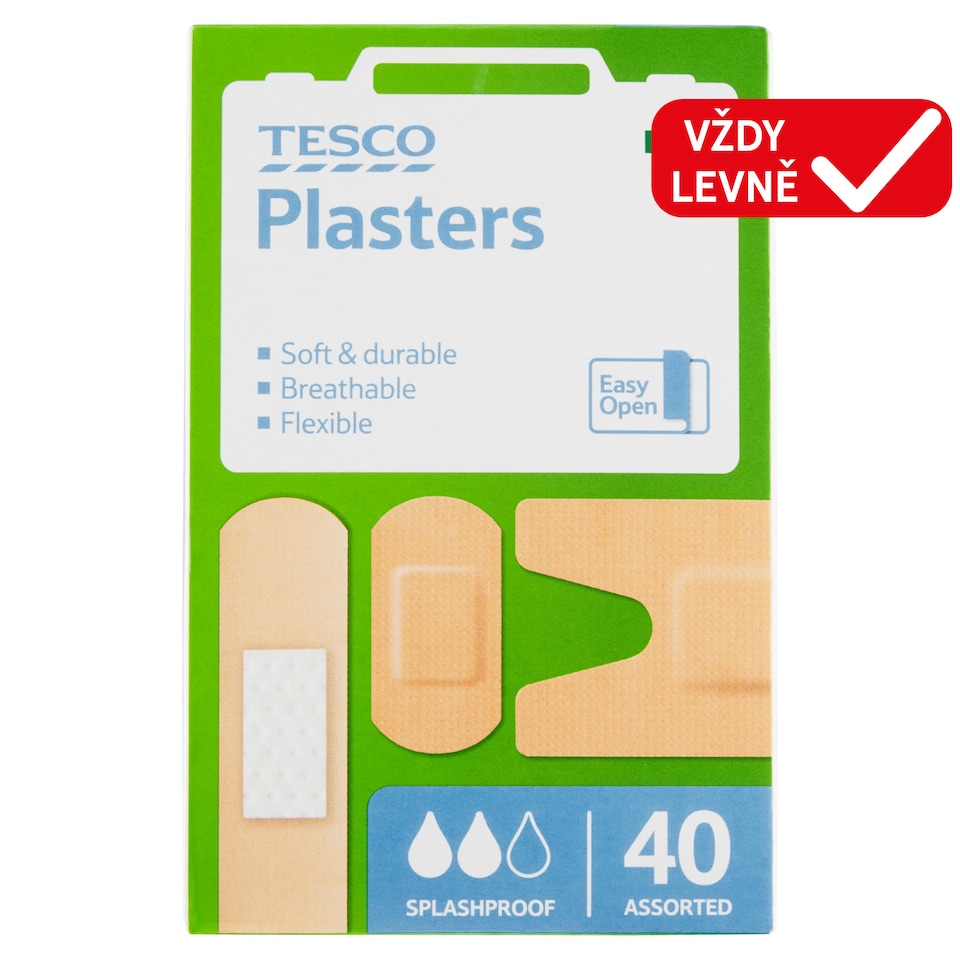 Tesco Splashproof Plasters 40 pcs