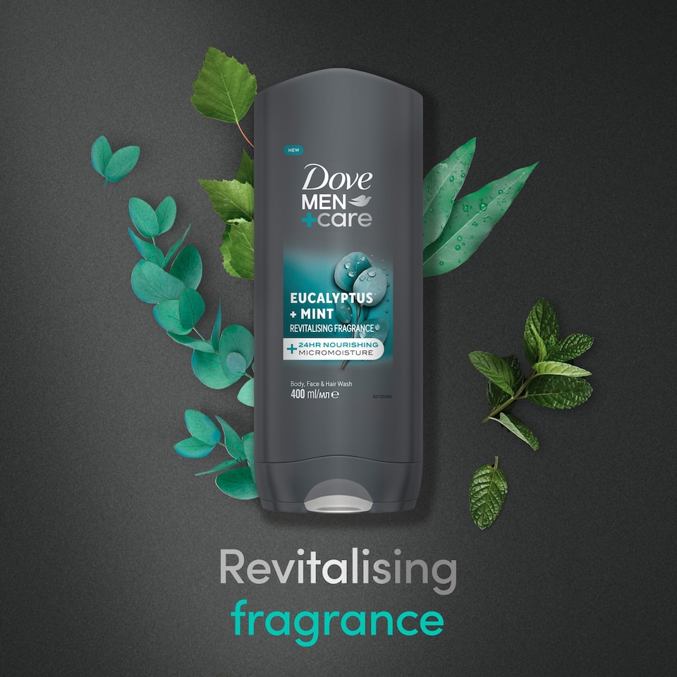 image 1 of Dove Men+Care Eucalyptus & Mint Body Wash Shower Gel 400ml