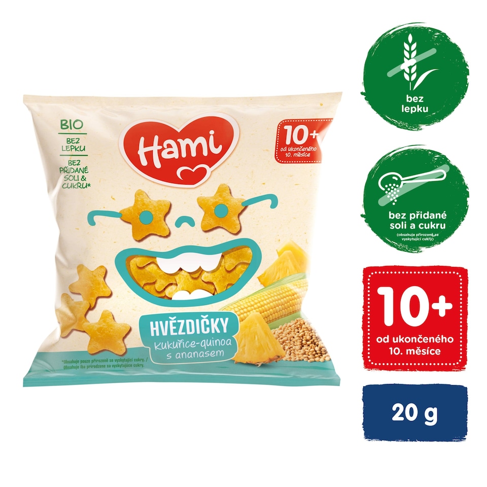 image 1 of HAMI corn-quinoa stars with pineapple 20 g