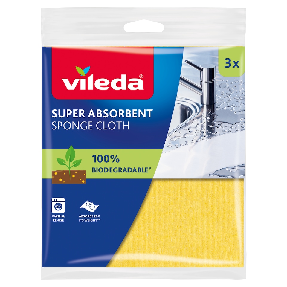 image 1 of Vileda Sponge Cloth 3 pcs
