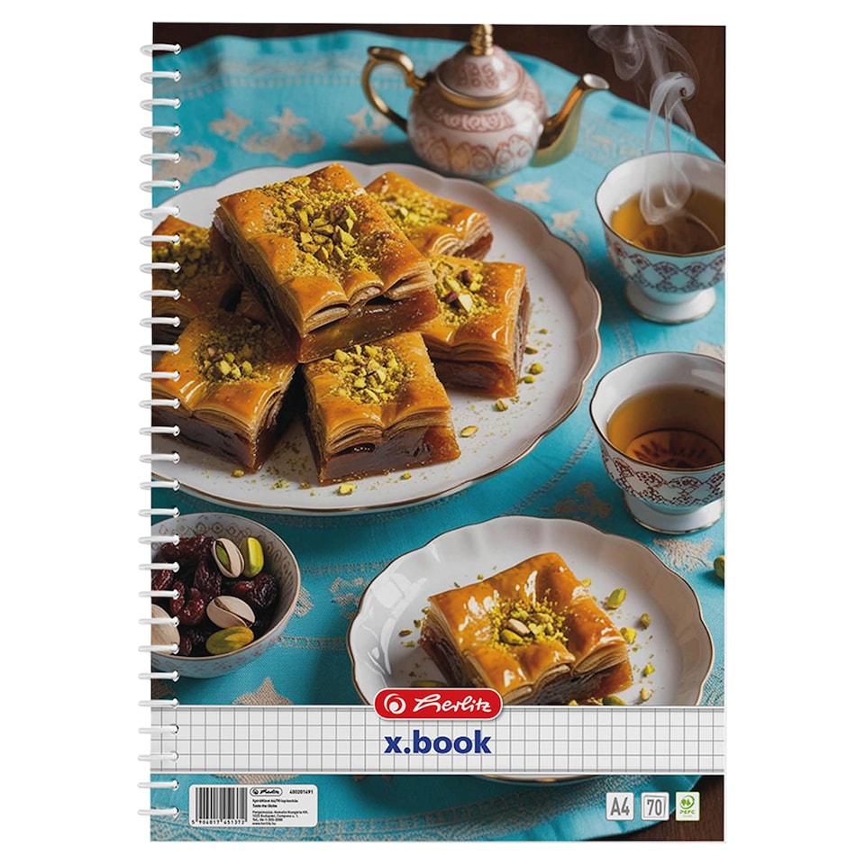 Herlitz x.book Travel kockás spirálfüzet 70 lapos A4