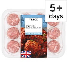 Tesco 12 British Pork Meatballs 336g