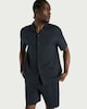 image 1 of F&F Cotton Rich Textured Short Pyjama Set in Navy