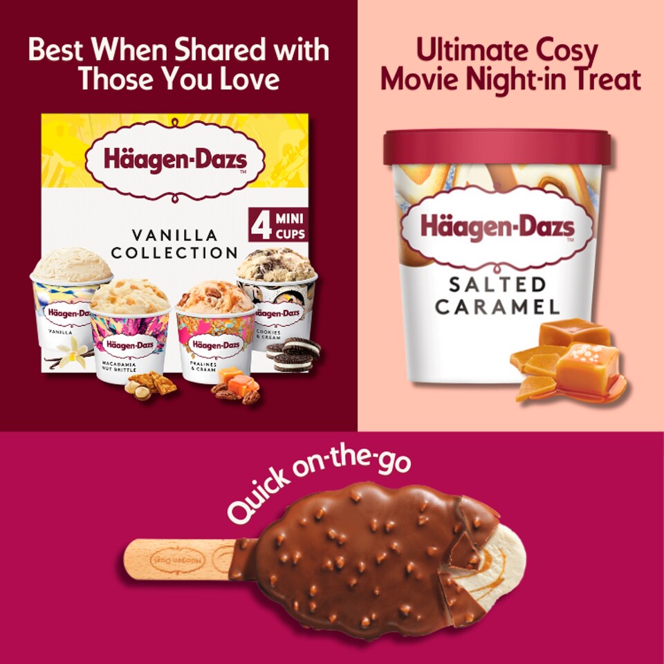 image 1 of Haagen-Dazs Vanilla Ice Cream Collection Mini Cups 4X95ml