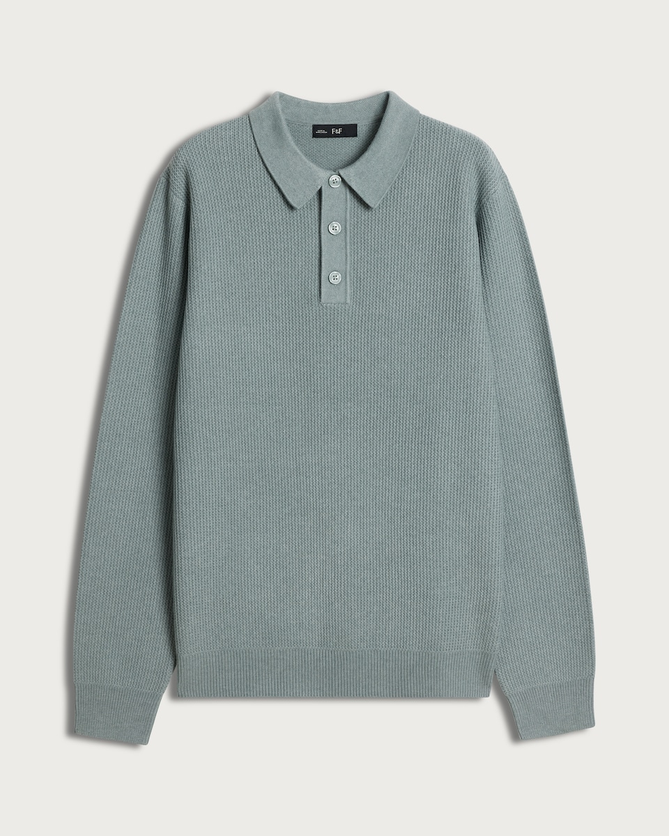 F&F Knitted Long Sleeved Polo Neck Jumper in Green