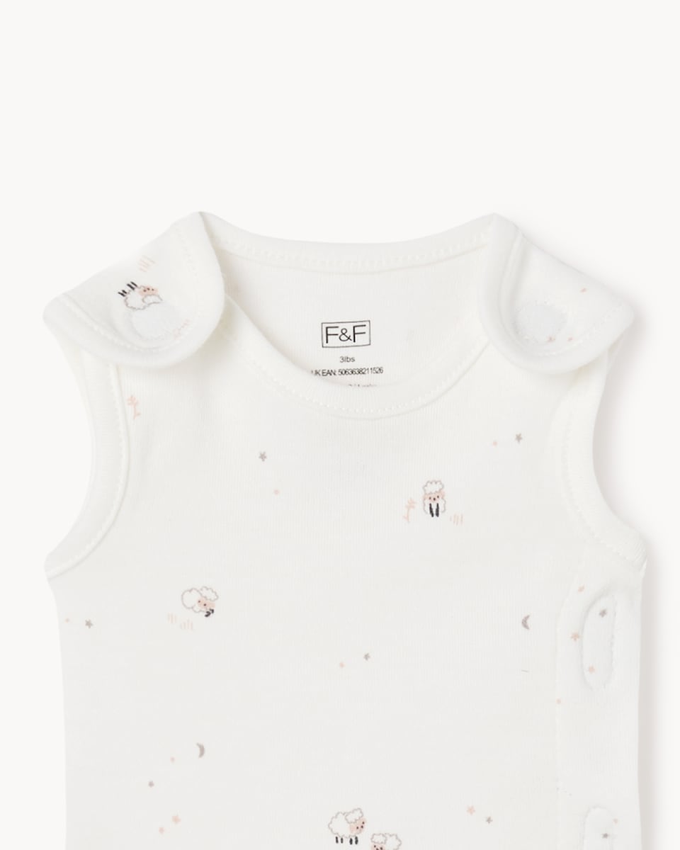 image 1 of F&F Baby 3-Pack Premature Pure Cotton Bodysuits in White