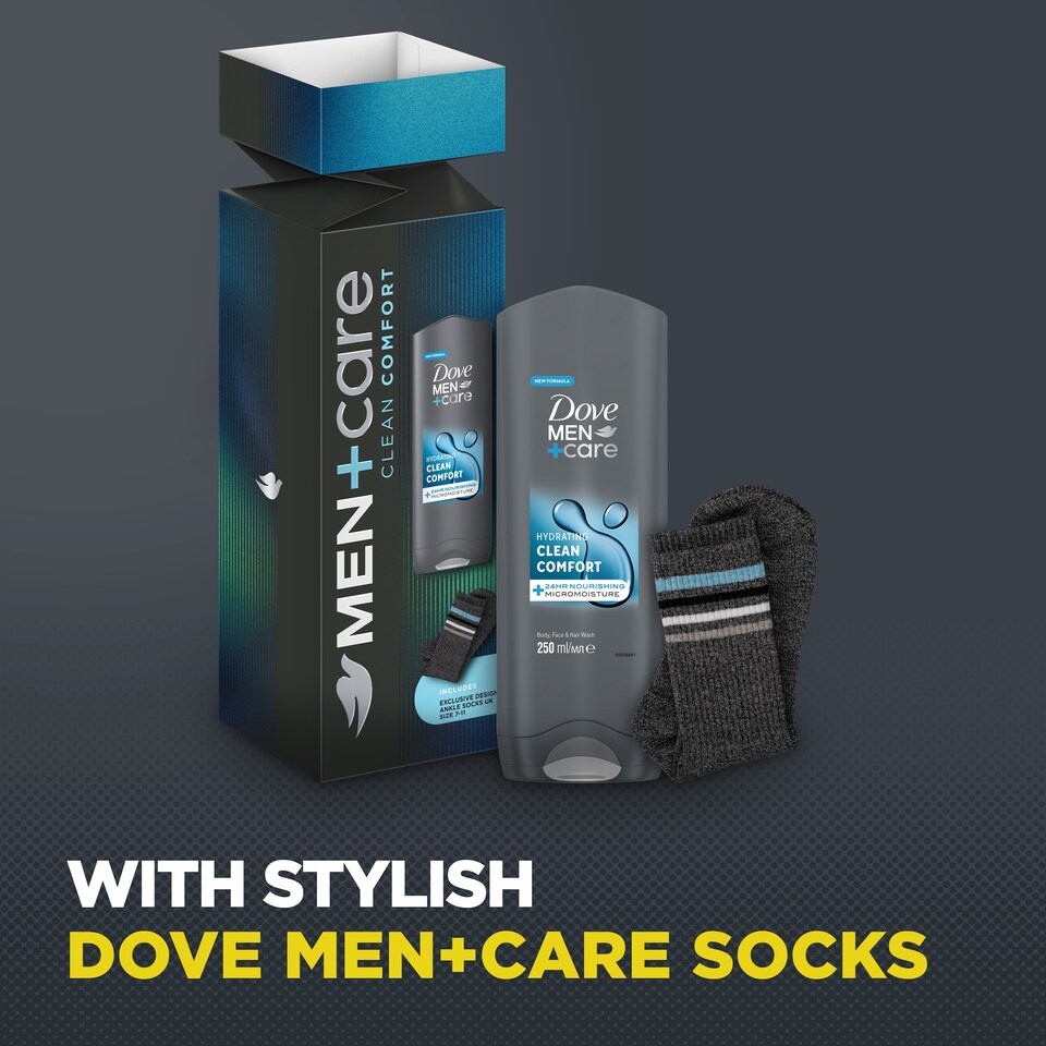 image 1 of Dove Men Plus Care Clean Comfort Bodywash & Socks