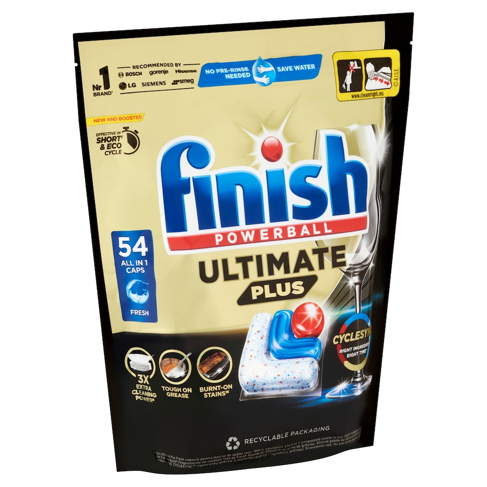 Finish Powerball Ultimate Plus All in 1 Fresh mosogatógép kapszula 54 db 658,8 g
