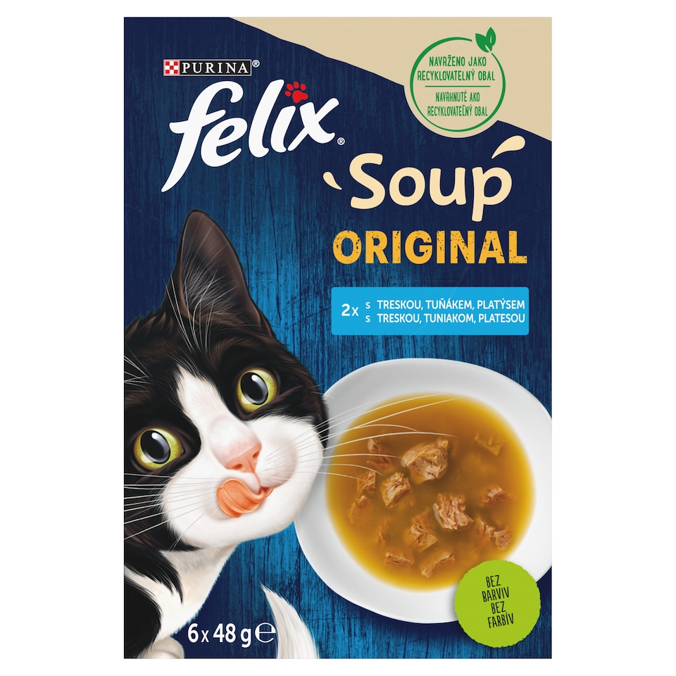 obrázok 1 z FELIX Soup Original s treskou, platesou a tuniakom 6 x 48 g