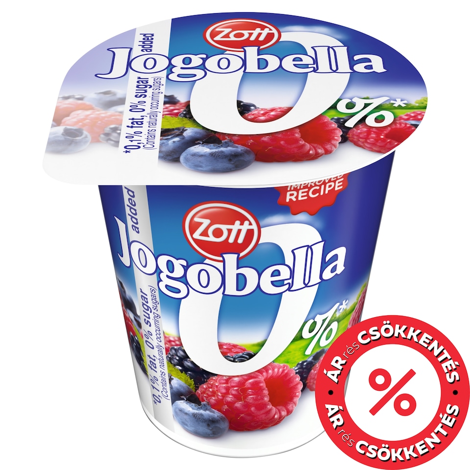Zott Jogobella laktózmentes élőflórás sovány joghurt édesítőszerekkel 150 g 1. kép