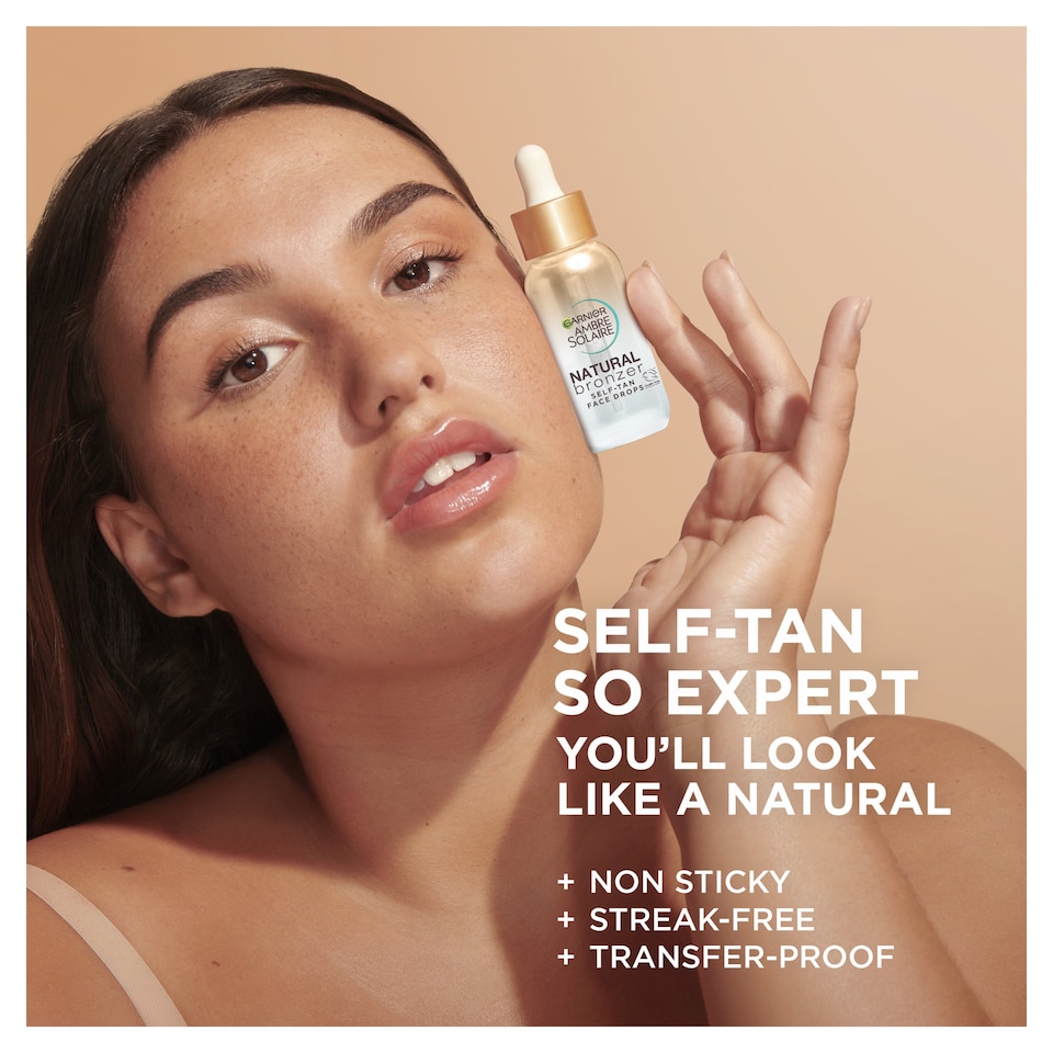 image 1 of Garnier Ambre Solaire Natural Bronzer Self-Tan Face Drops 30Ml