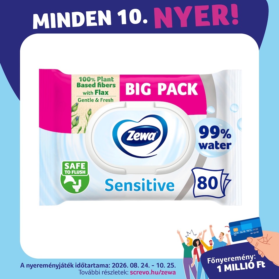 Zewa Sensitive Bigpack nedves toalettpapír 80 db  1. kép