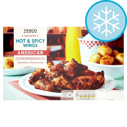 Tesco 12 Hot And Spicy Chicken Wings 500G Tesco Groceries
