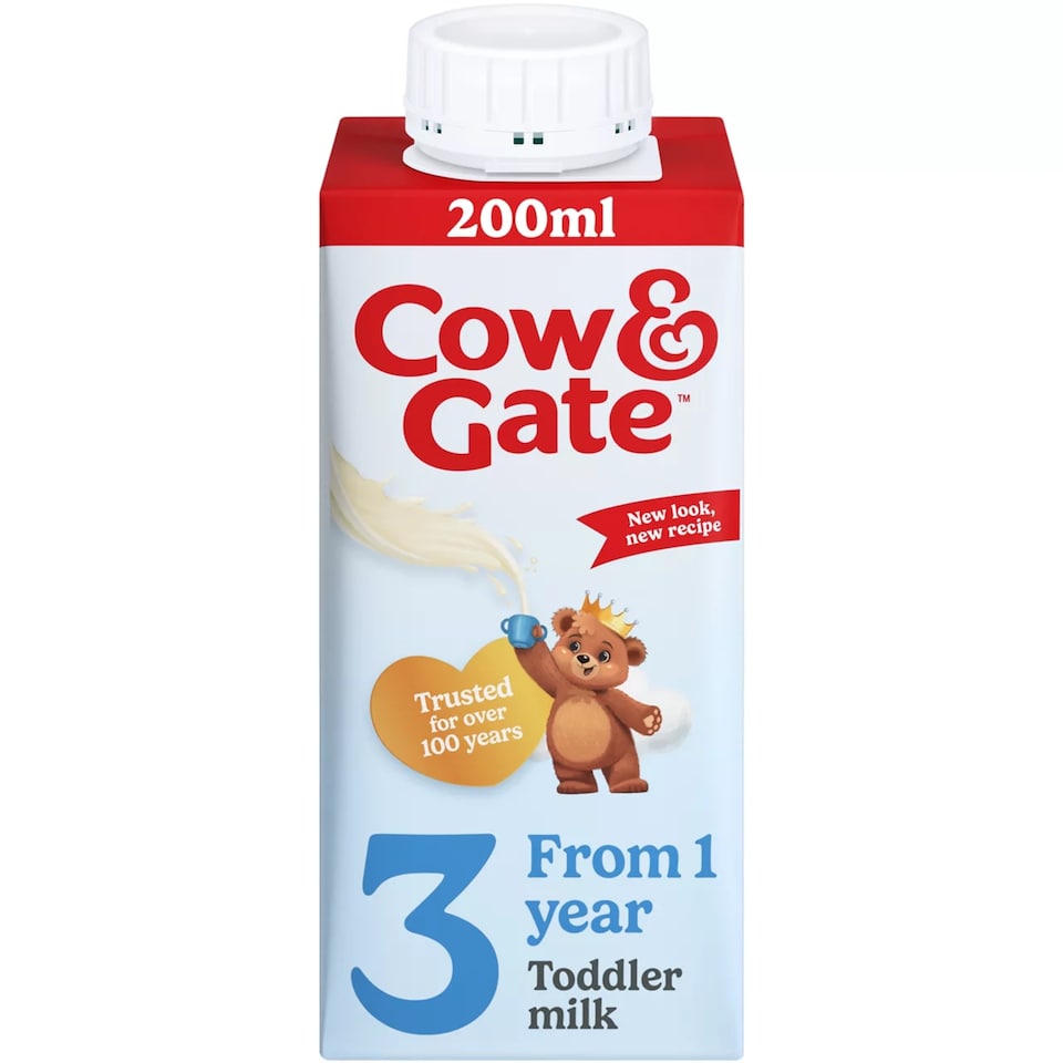 image 1 of Cow & Gate 3 Toddler Milk Formula Liquid Ready to Feed 1-3 Years 200ml