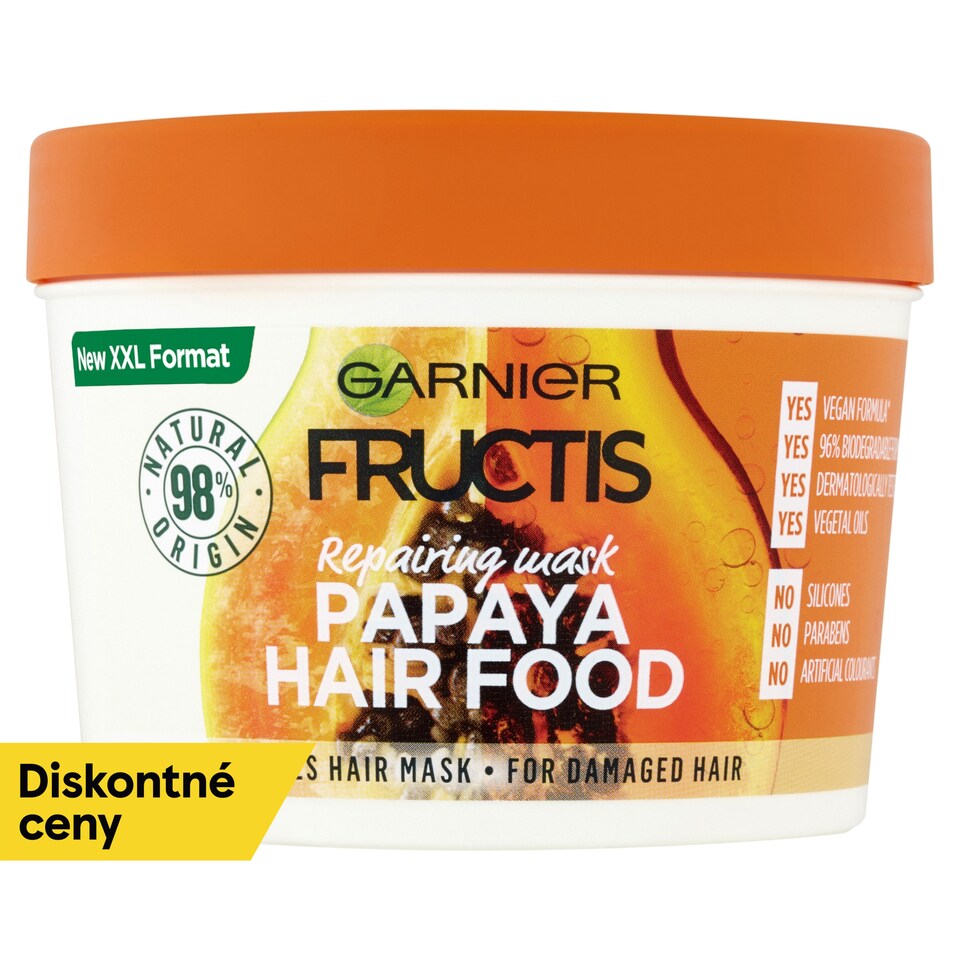 Garnier Fructis Hair Food Papaya regeneračná maska na poškodené vlasy, 400 ml