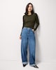image 2 of F&F Cotton Rich Ribbed Top in Olive