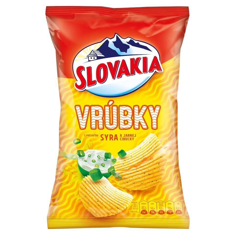 Slovakia Vrúbky s príchuťou syra a jarnej cibuľky 120 g