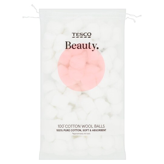Tesco Beauty Cotton Wool Balls 100 Pack Tesco Groceries