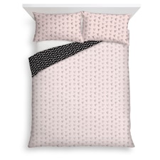 F&F Home Bedding Pink and Black Hearts Duvet Set Double