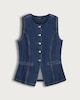 image 4 of F&F Pure Cotton Button Through Denim Waistcoat in Multi