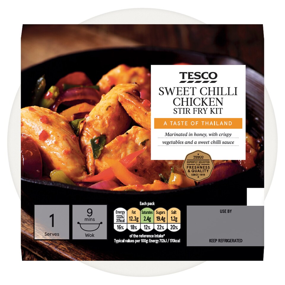 Tesco Sweet Chilli Ckn Stir Fry Kit 250g