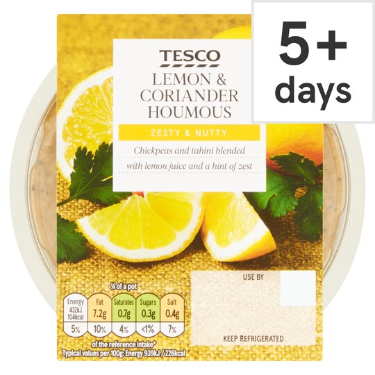 Tesco Lemon & Coriander Houmous 182G Tesco Groceries